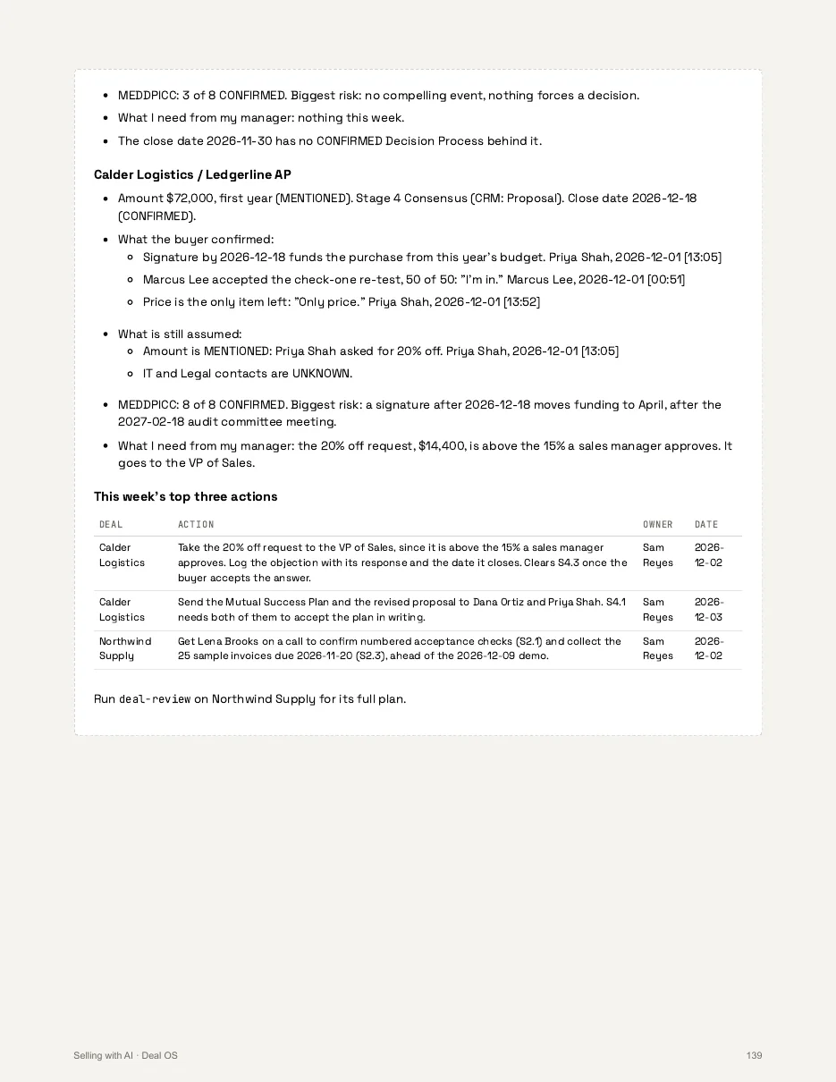 Deal OS guide page: The Monday pipeline review
